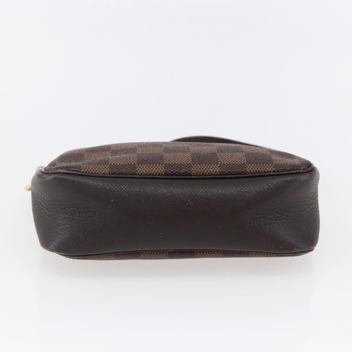 LOUIS VUITTON Damier Ebene Trousse Makeup Pouch N51982 LV Auth BA6543A