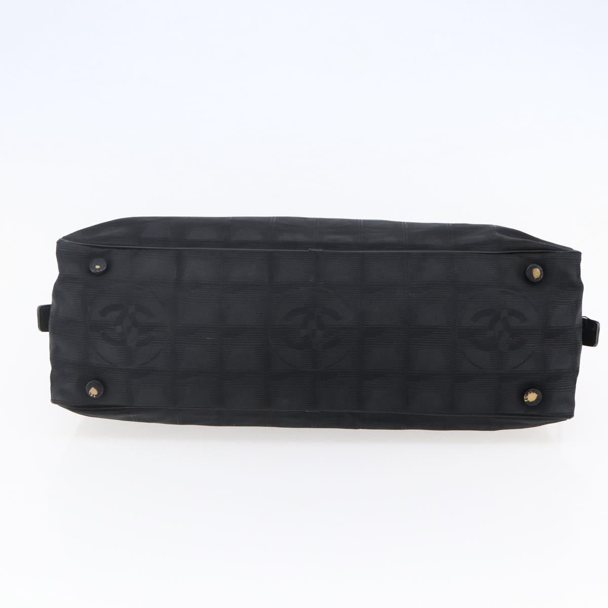 CHANEL New Travel Line Hand Bag Nylon Black CC Auth BA6547
