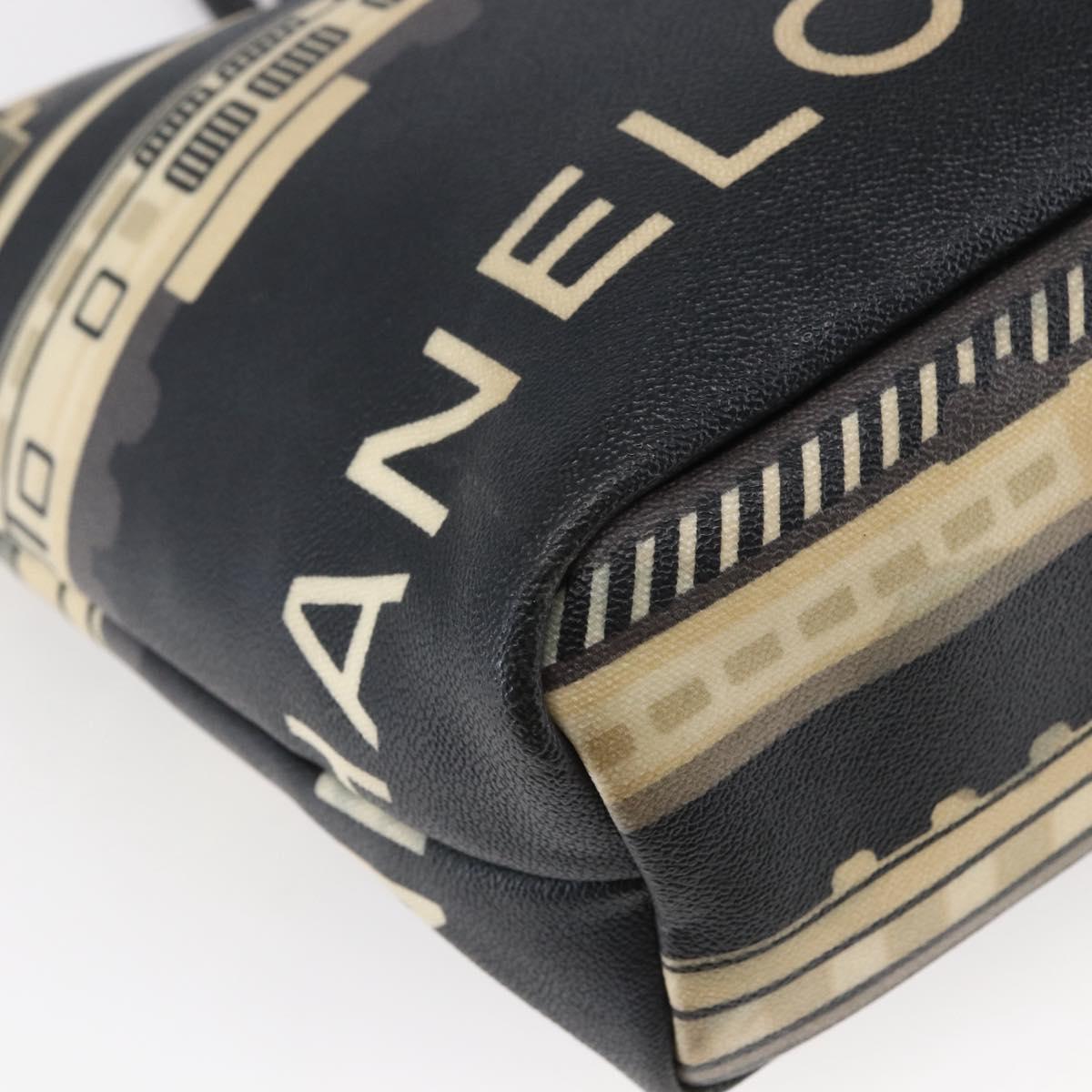 CHANEL Central Station Tote Bag PVC Canvas Black Silver CC Auth BA6549