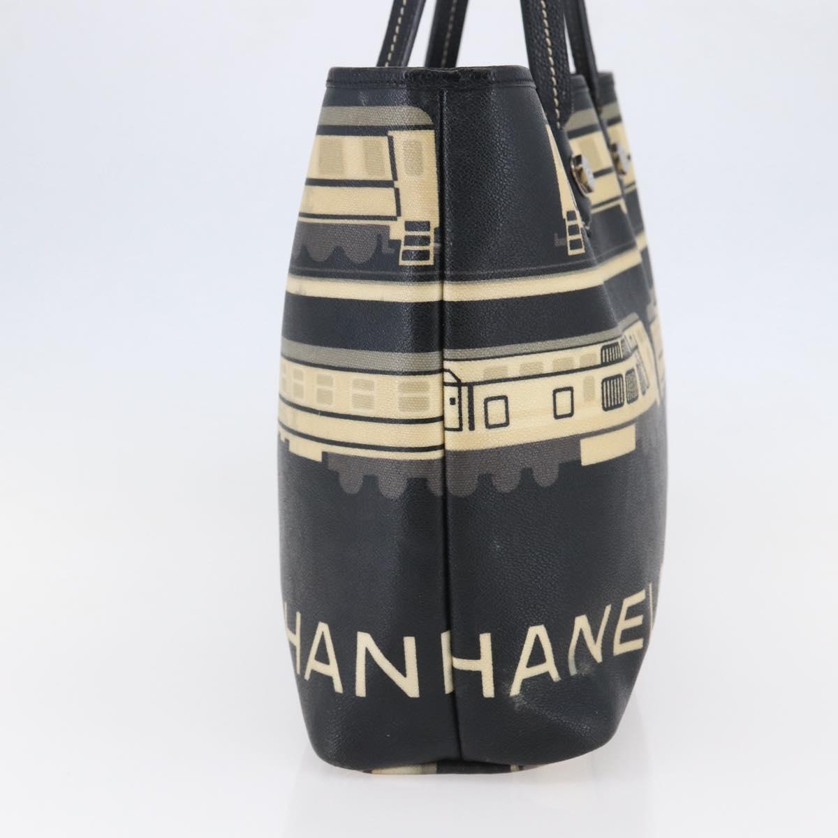 CHANEL Central Station Tote Bag PVC Canvas Black Silver CC Auth BA6549