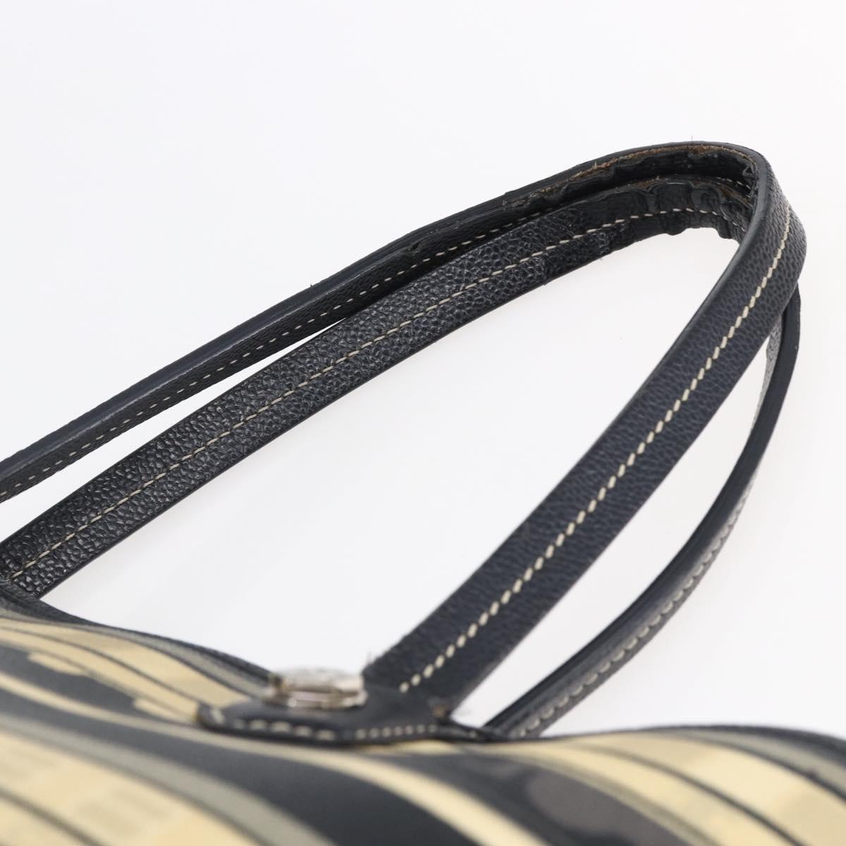 CHANEL Central Station Tote Bag PVC Canvas Black Silver CC Auth BA6549