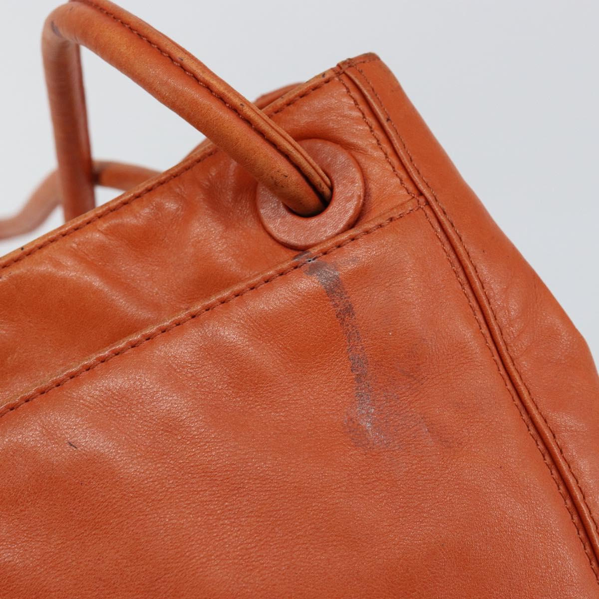 CHANEL COCO Mark Shoulder Bag Leather Orange CC Auth BA6550