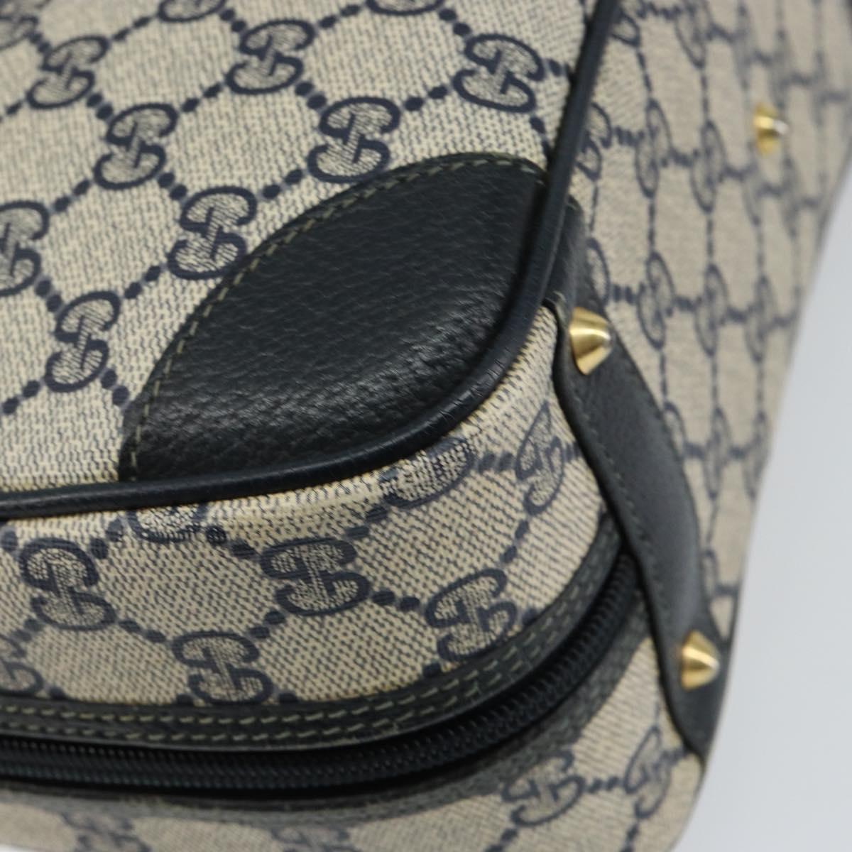 GUCCI GG Supreme Hand Bag PVC Navy Gold 000 58 0090 Auth BA6556
