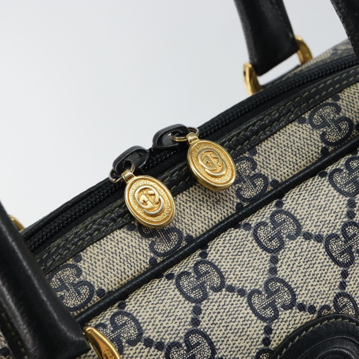 GUCCI GG Supreme Hand Bag PVC Navy Gold 000 58 0090 Auth BA6556
