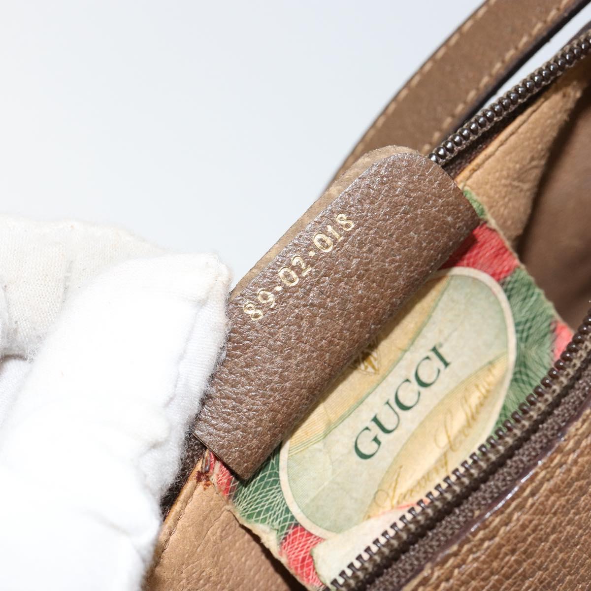 GUCCI GG Supreme Web Sherry Line Bag PVC Beige Gold 89 02 018 Auth BA6558