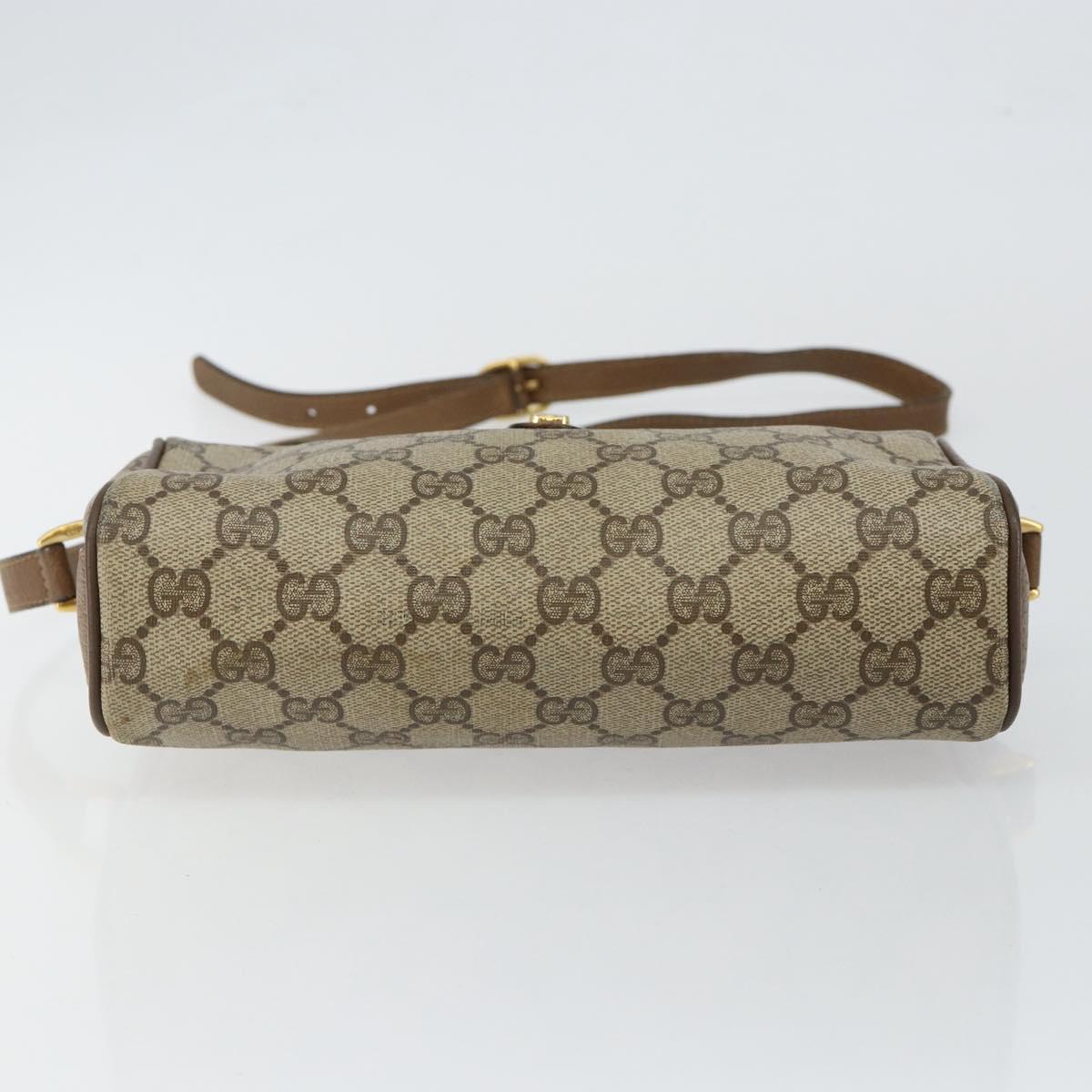 GUCCI GG Supreme Web Sherry Line Bag PVC Beige Gold 89 02 018 Auth BA6558