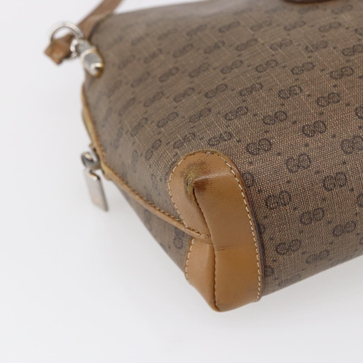 GUCCI Micro GG Supreme Shoulder Bag PVC Brown Gold 007 104 4916 Auth BA6559