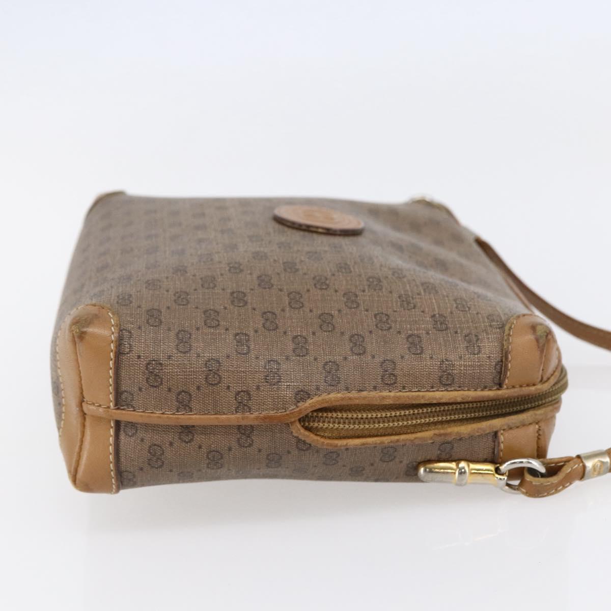 GUCCI Micro GG Supreme Shoulder Bag PVC Brown Gold 007 104 4916 Auth BA6559