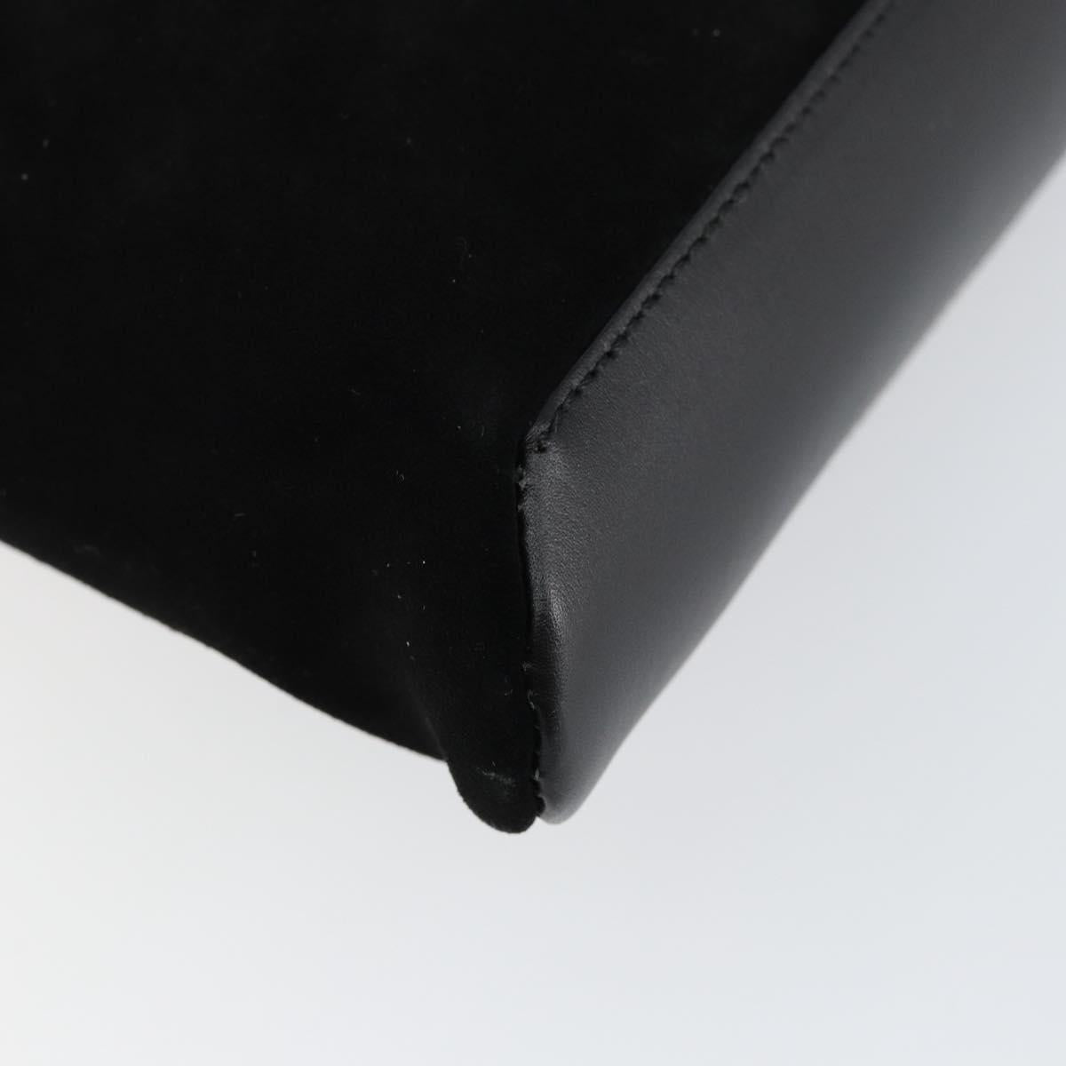 GUCCI Jackie Shoulder Bag Suede Leather Black Silver 001 4052 1669 Auth BA6564