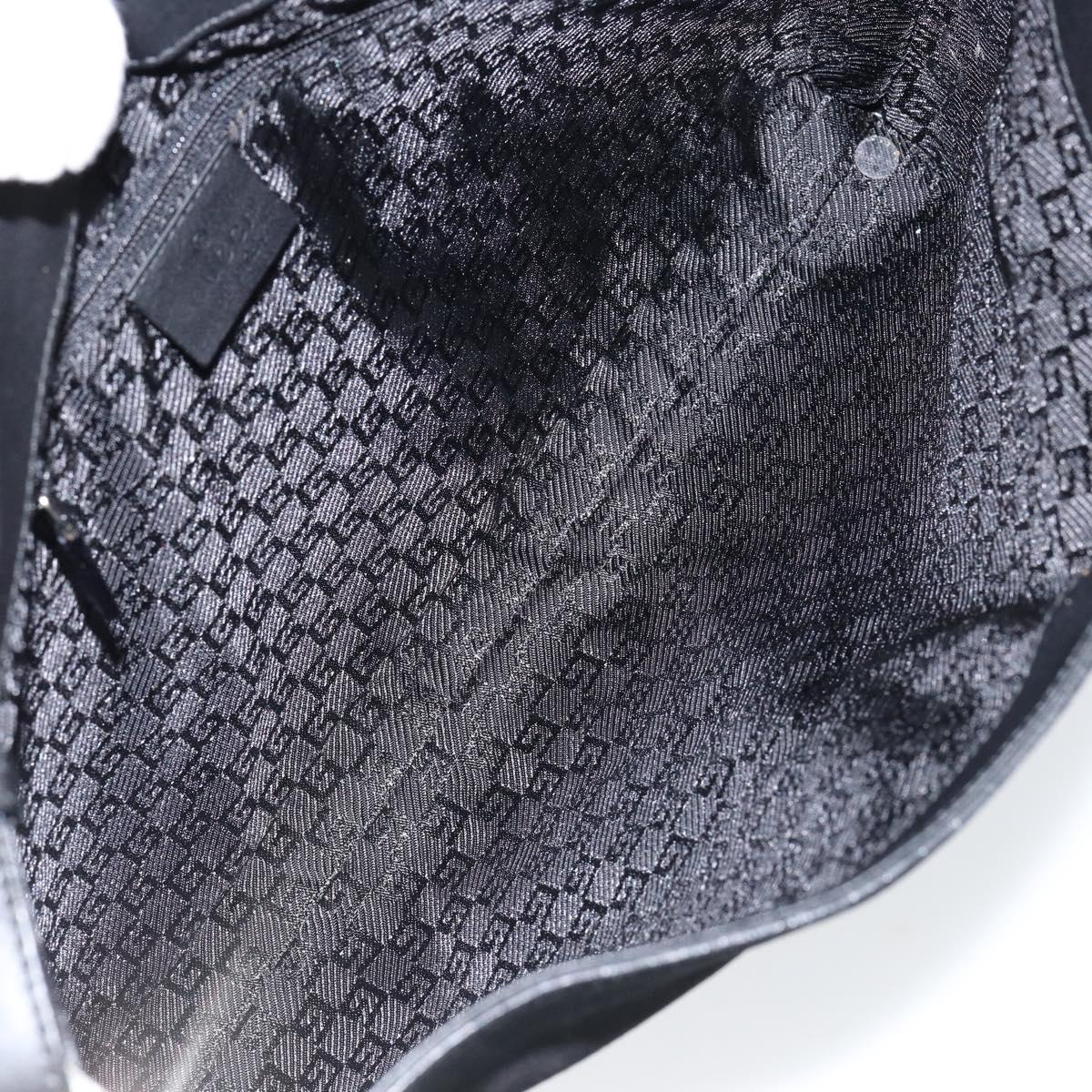 GUCCI Jackie Shoulder Bag Suede Leather Black Silver 001 4052 1669 Auth BA6564