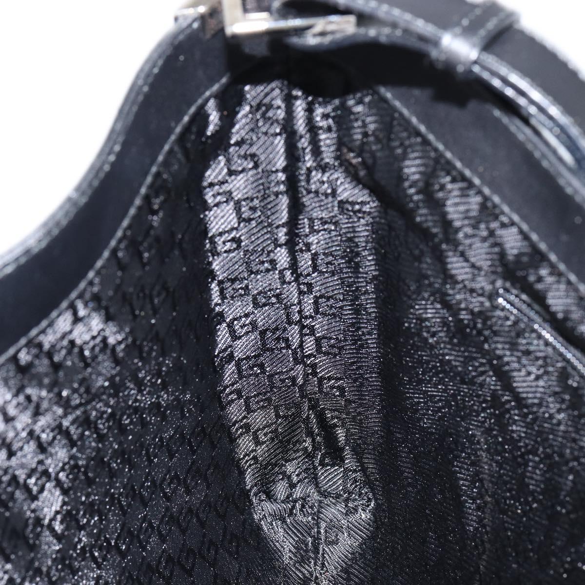 GUCCI Jackie Shoulder Bag Suede Leather Black Silver 001 4052 1669 Auth BA6564