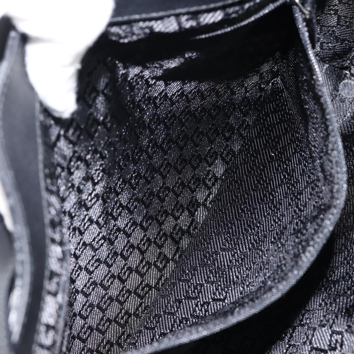 GUCCI Jackie Shoulder Bag Suede Leather Black Silver 001 4052 1669 Auth BA6564