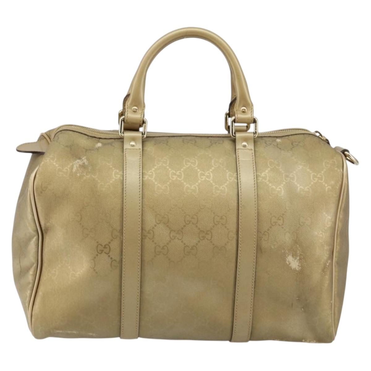 GUCCI GG Implementation Boston Bag PVC Gold 193603 Auth BA6566