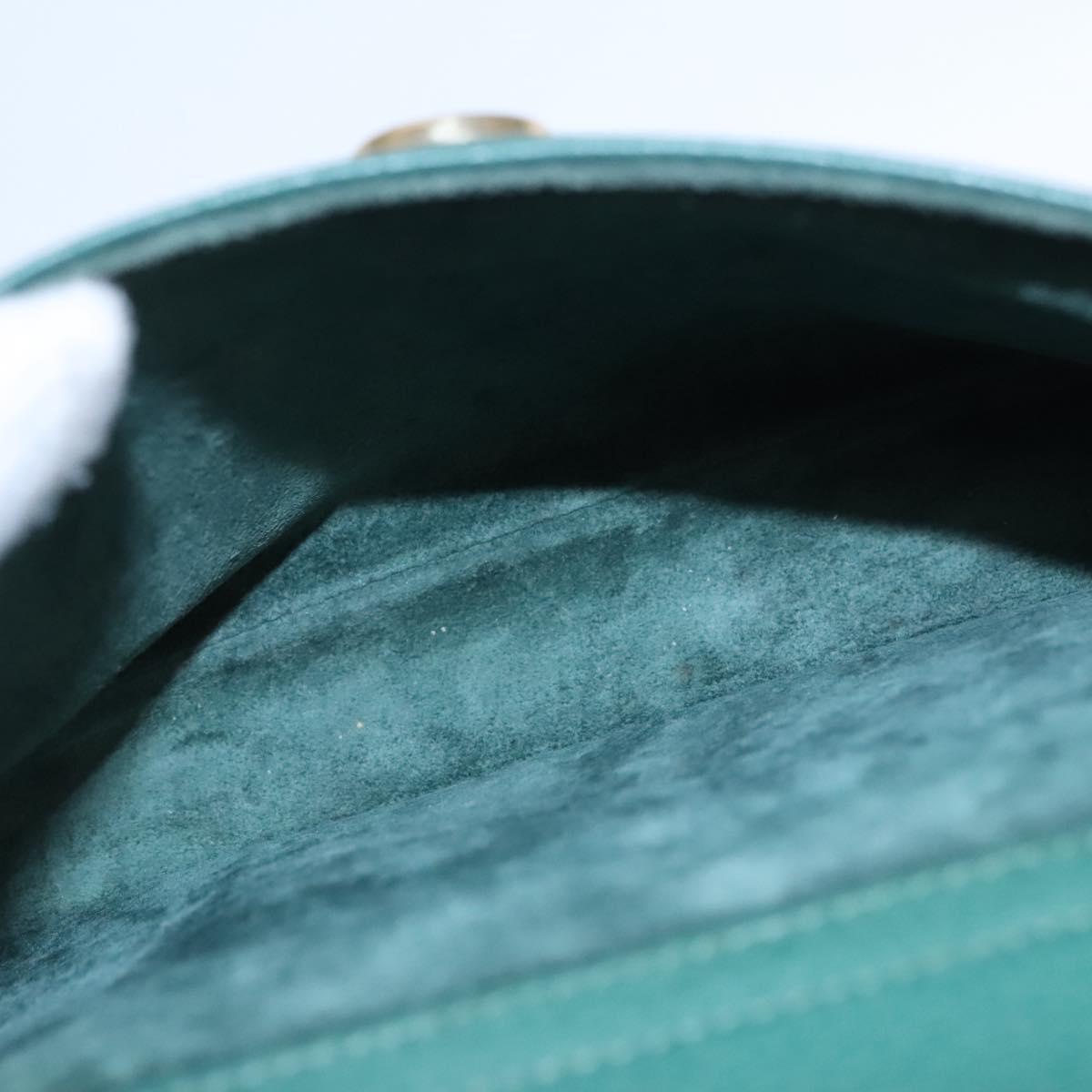 GUCCI Shoulder Bag Leather Green Gold 007 23 0114 Auth BA657