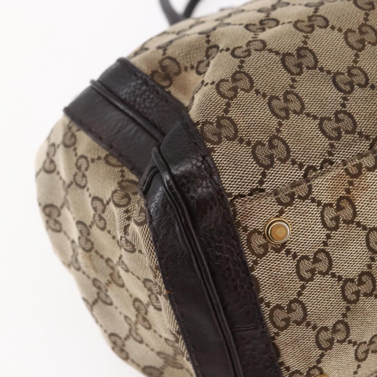 GUCCI GG Canvas Tote Bag Beige Gold 247183 Auth BA6570