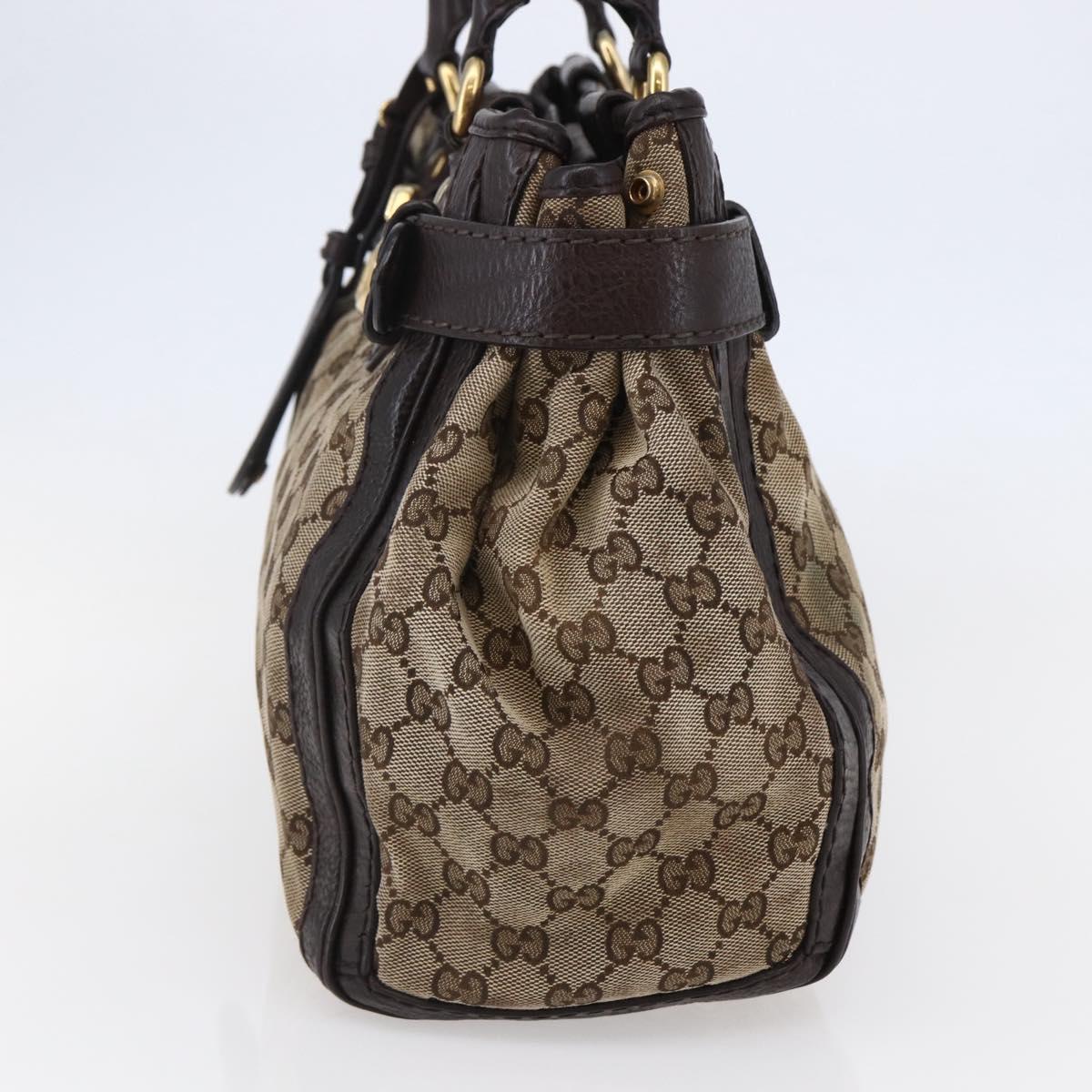 GUCCI GG Canvas Tote Bag Beige Gold 247183 Auth BA6570