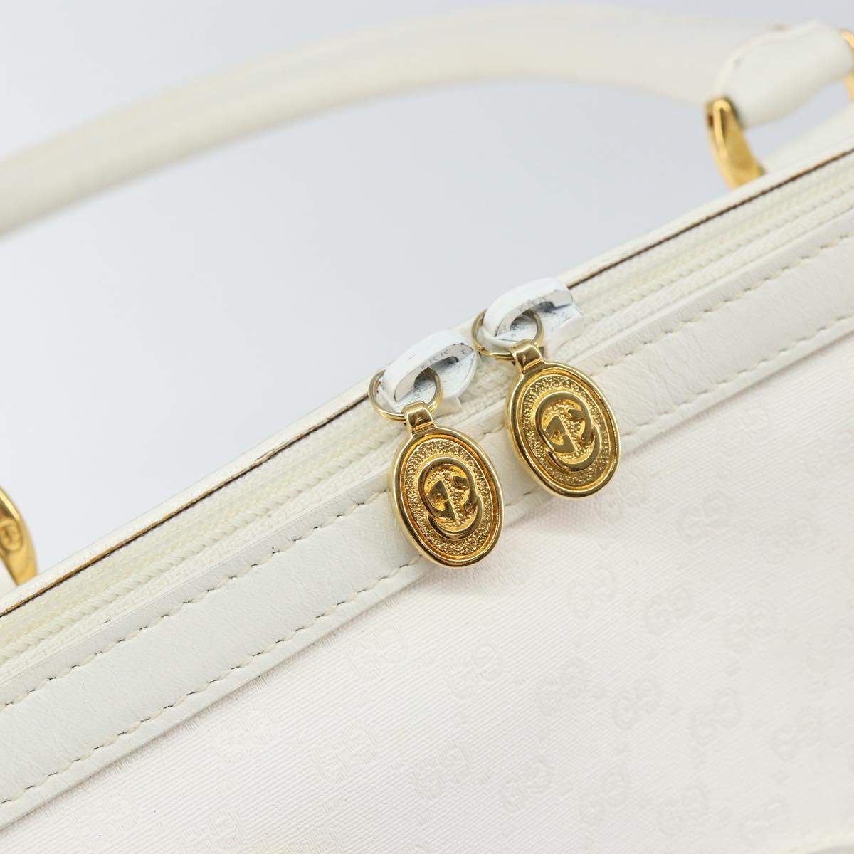 GUCCI Micro GG Supreme Boston Bag PVC 2way White Gold 002 123 0167 Auth BA6571