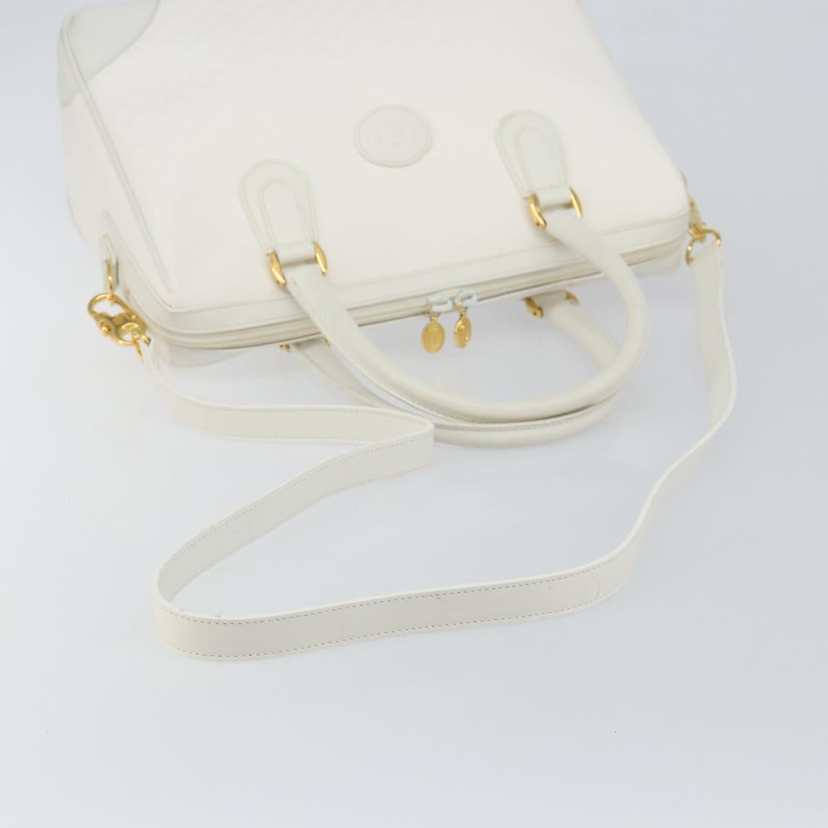 GUCCI Micro GG Supreme Boston Bag PVC 2way White Gold 002 123 0167 Auth BA6571