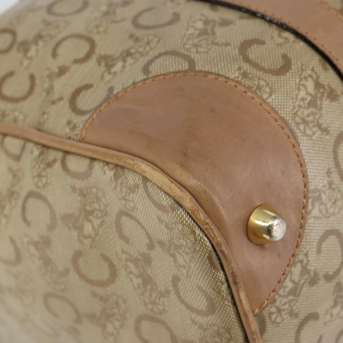 CELINE C Sulky Boston Bag PVC Beige Gold Auth BA6572