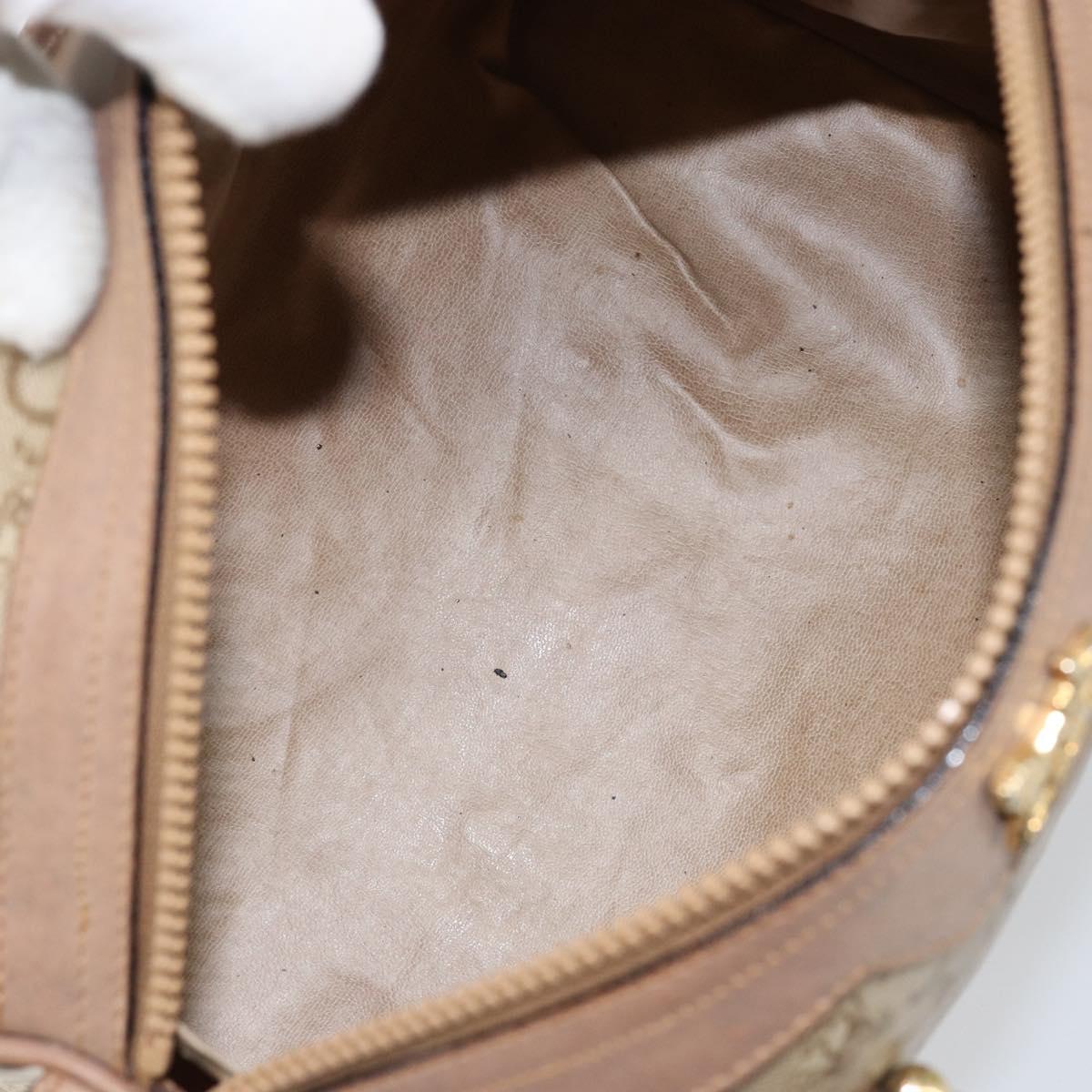 CELINE C Sulky Boston Bag PVC Beige Gold Auth BA6572