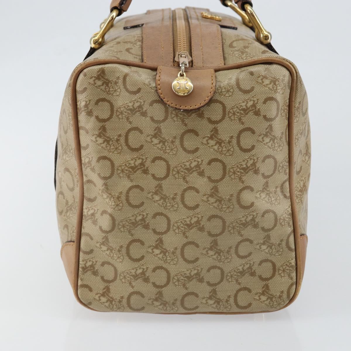 CELINE C Sulky Boston Bag PVC Beige Gold Auth BA6572