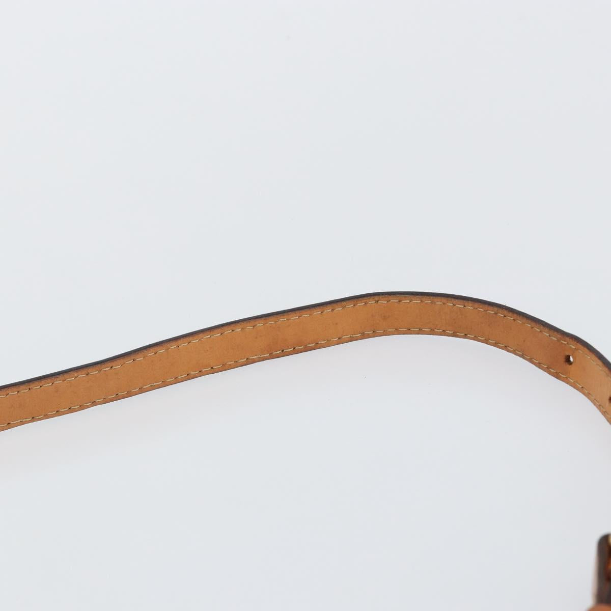 CELINE Macadam Canvas Shoulder Bag PVC Beige Gold Auth BA6573