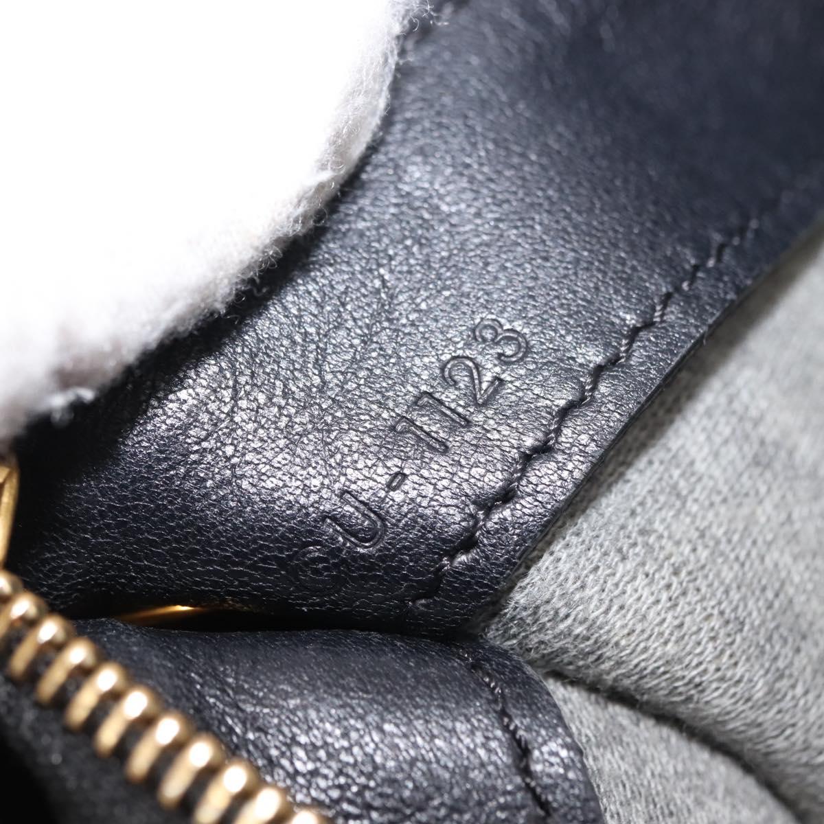 CELINE Trio Shoulder Bag Leather Black Gold Auth BA6576