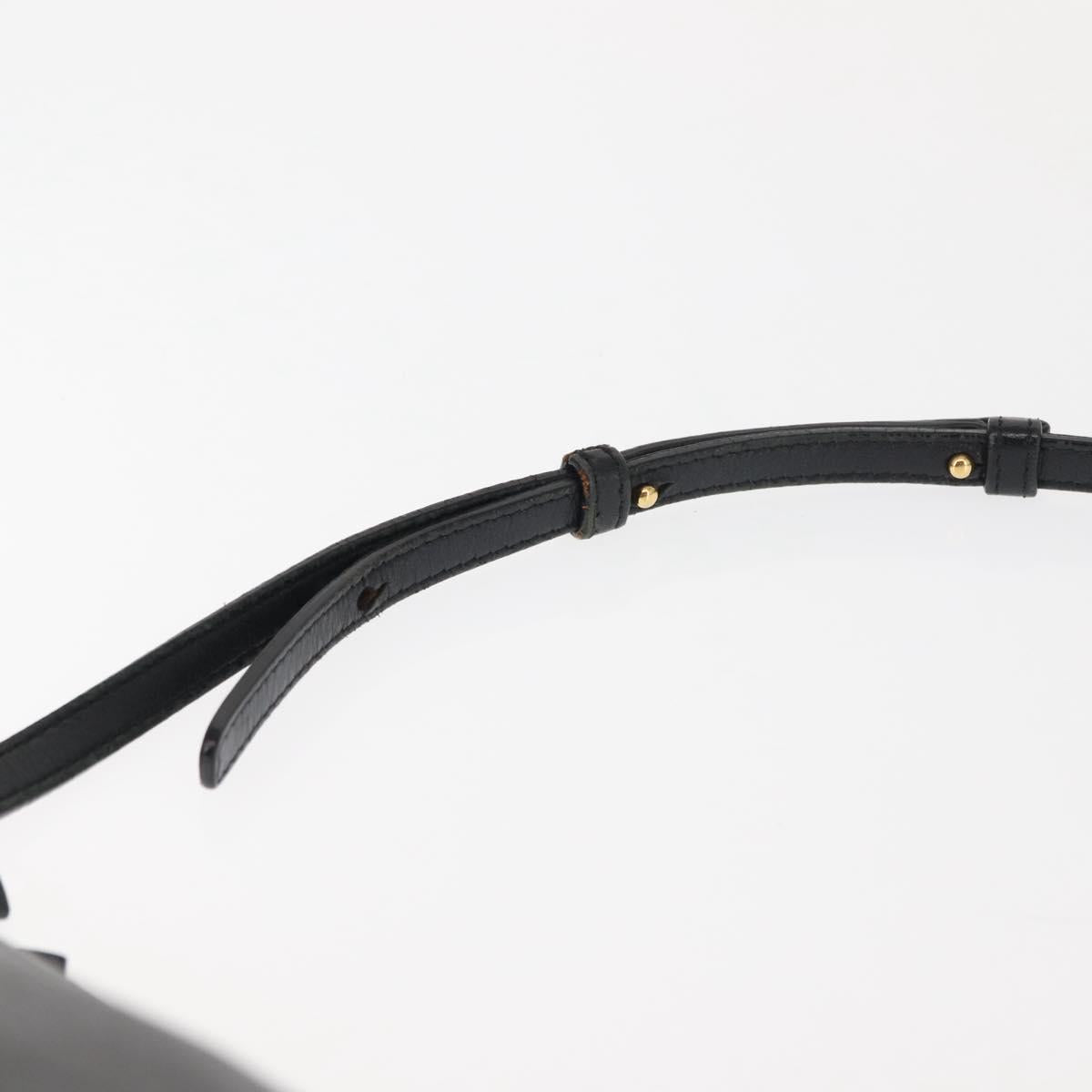 CELINE Trio Shoulder Bag Leather Black Gold Auth BA6576