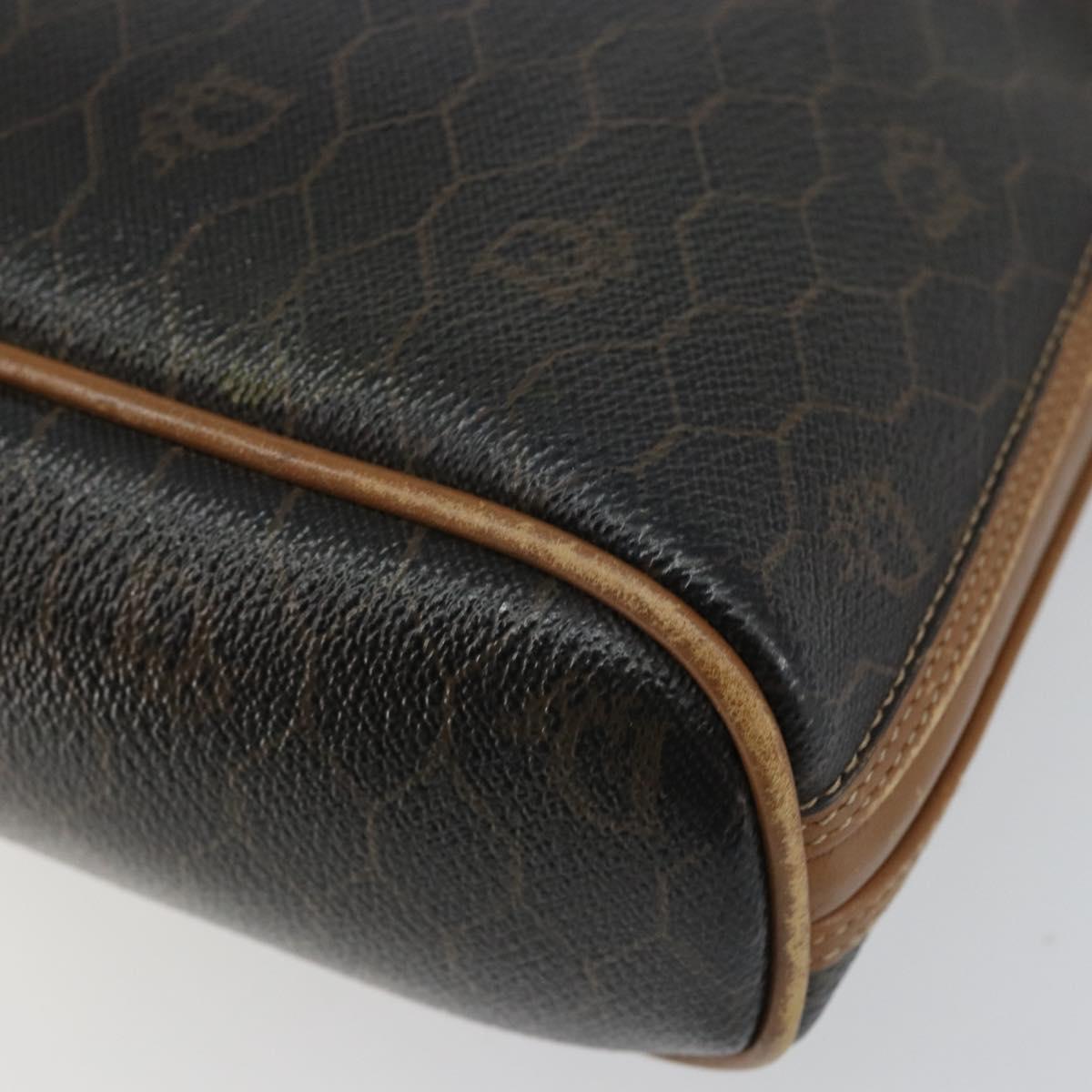 Christian Dior Honeycomb Canvas Hand Bag PVC Black Auth BA6581