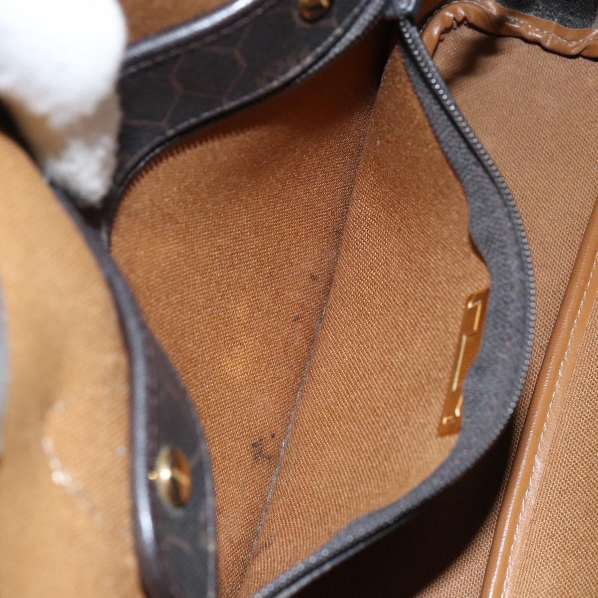 Christian Dior Honeycomb Canvas Hand Bag PVC Black Auth BA6581