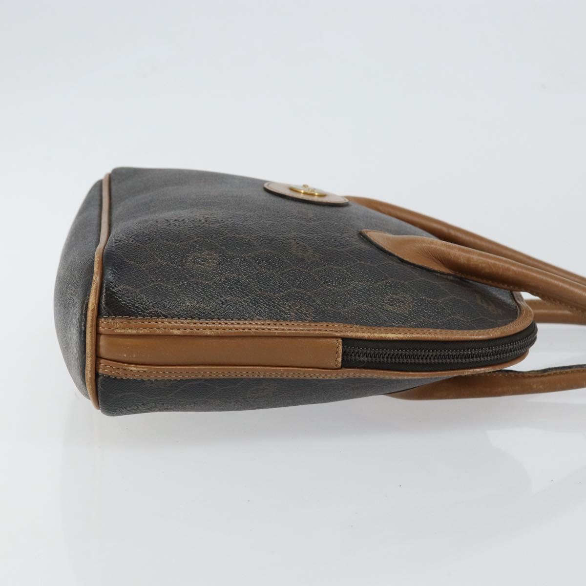 Christian Dior Honeycomb Canvas Hand Bag PVC Black Auth BA6581