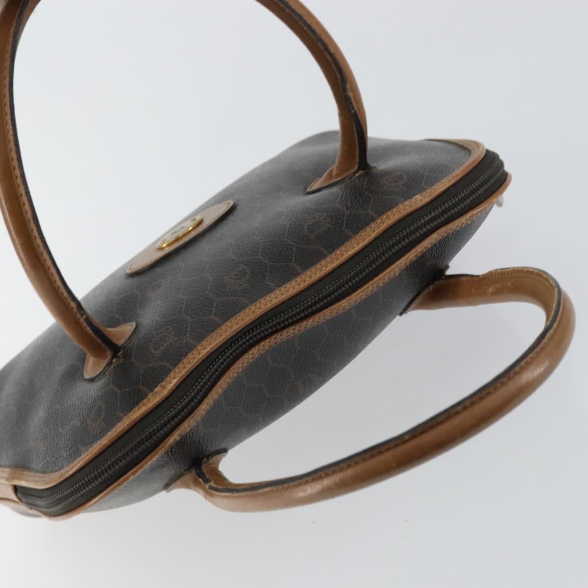 Christian Dior Honeycomb Canvas Hand Bag PVC Black Auth BA6581