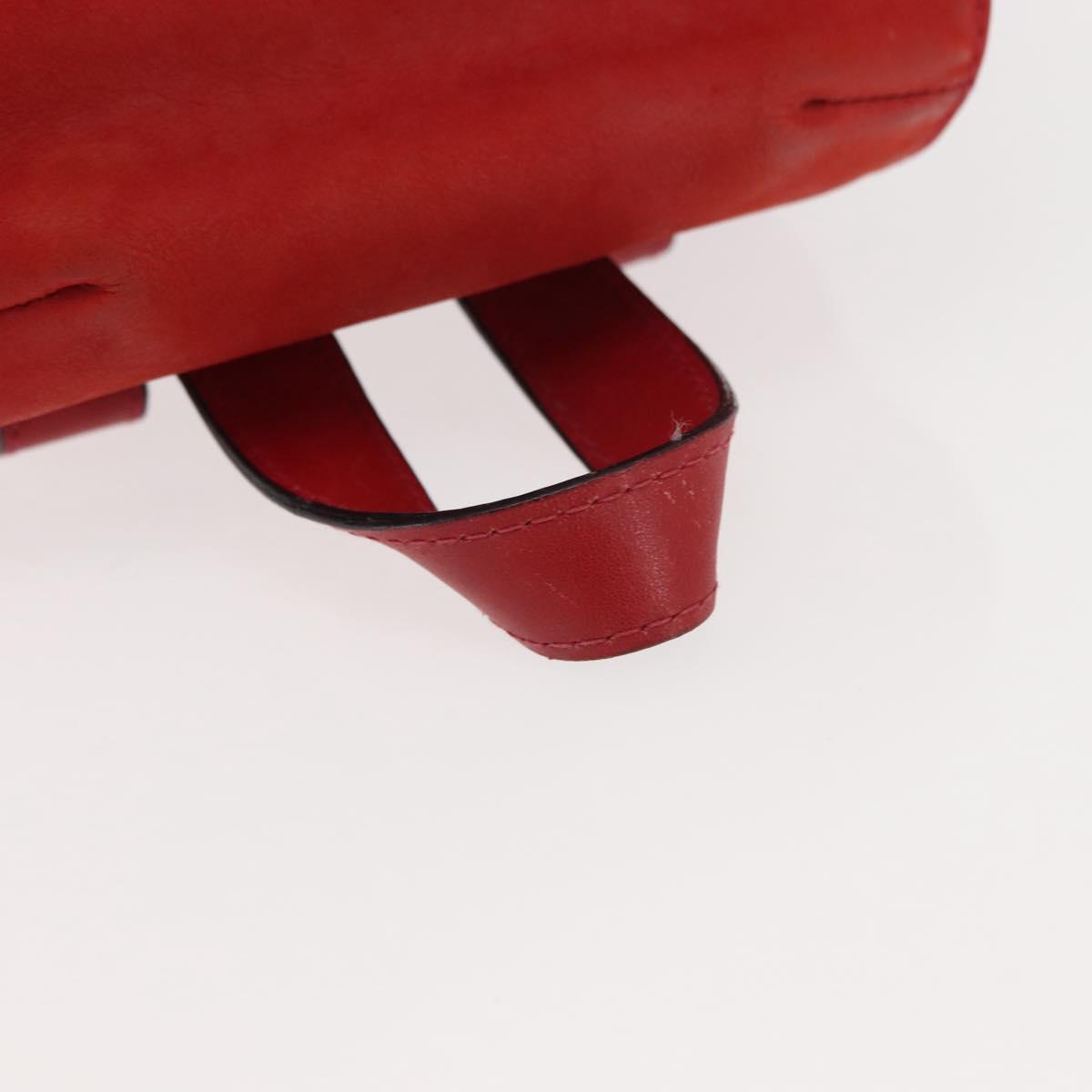 Salvatore Ferragamo Backpack Suede Red Gold Auth BA6583