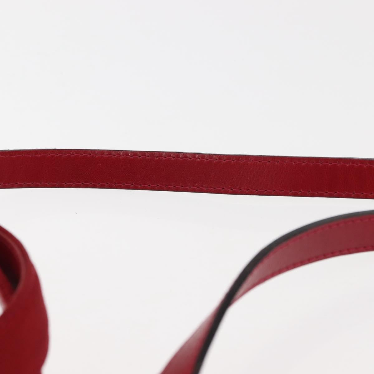 Salvatore Ferragamo Vala Hand Bag Leather 2way Red Gold Auth BA6584