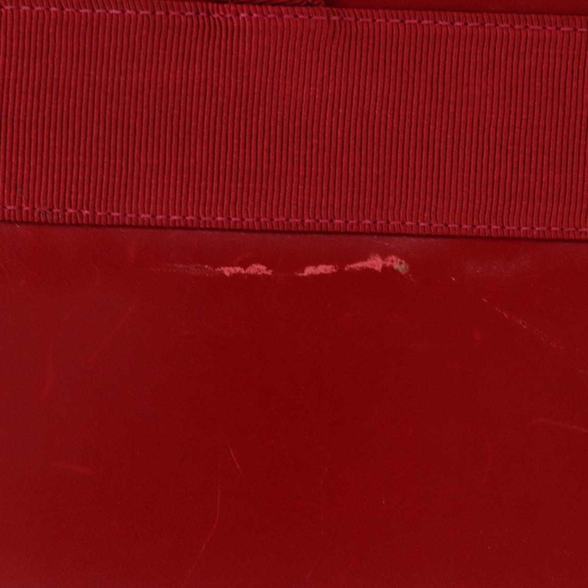 Salvatore Ferragamo Vala Hand Bag Leather 2way Red Gold Auth BA6584