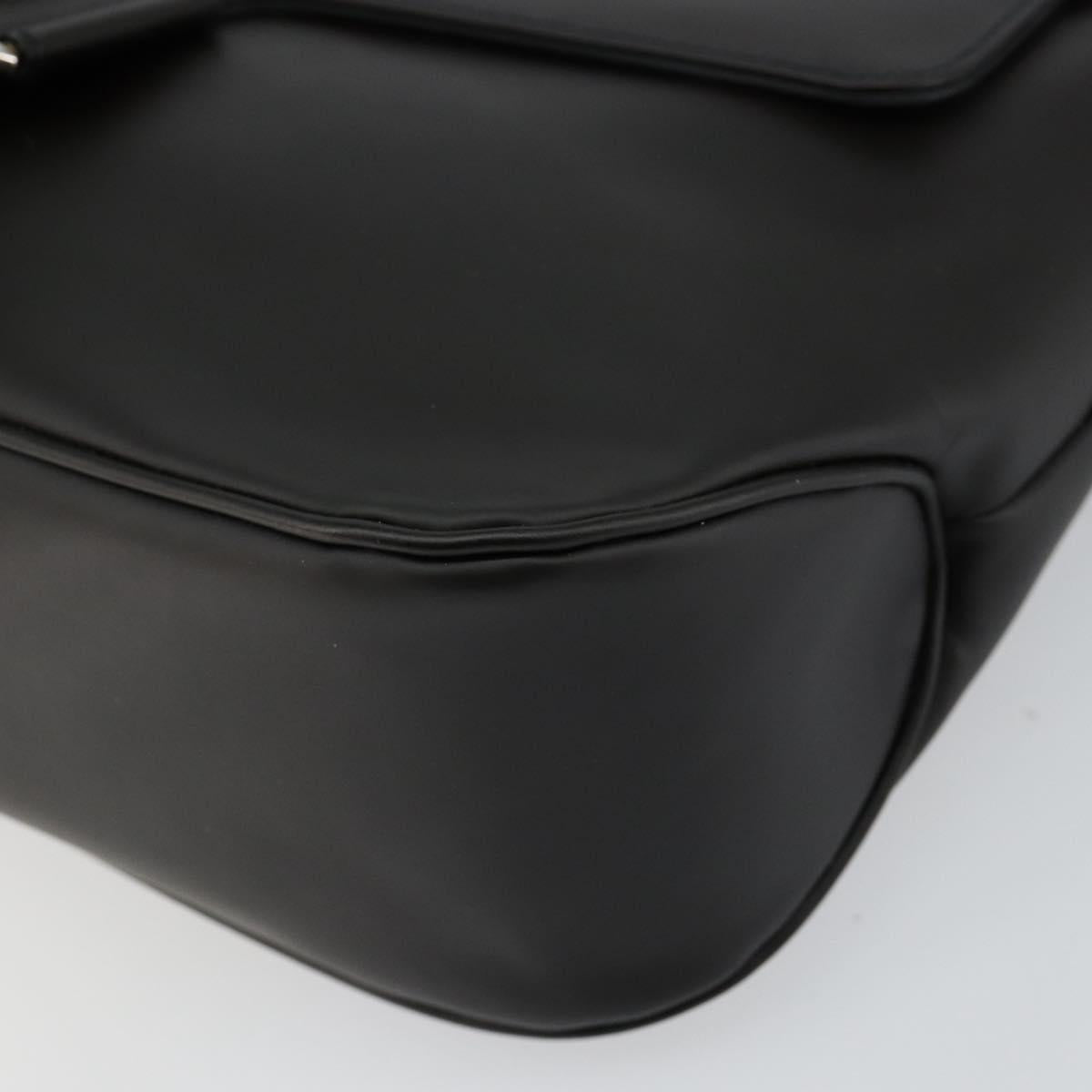 Salvatore Ferragamo Vala Shoulder Bag Leather Black Silver Auth BA6586