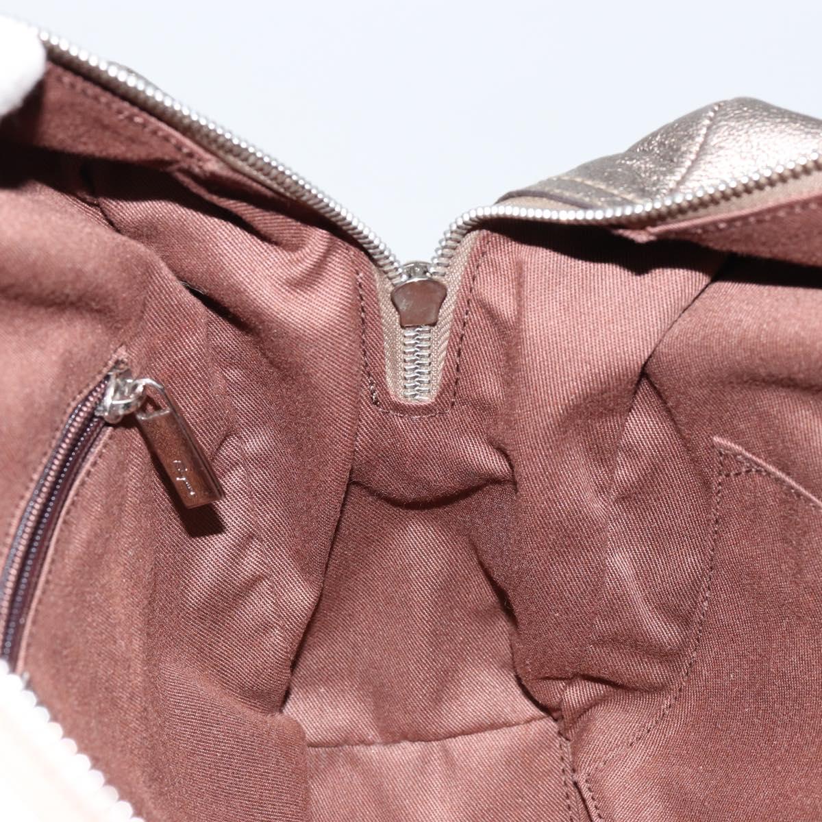 Salvatore Ferragamo Gancini Tote Bag Leather Gold Silver Auth BA6588