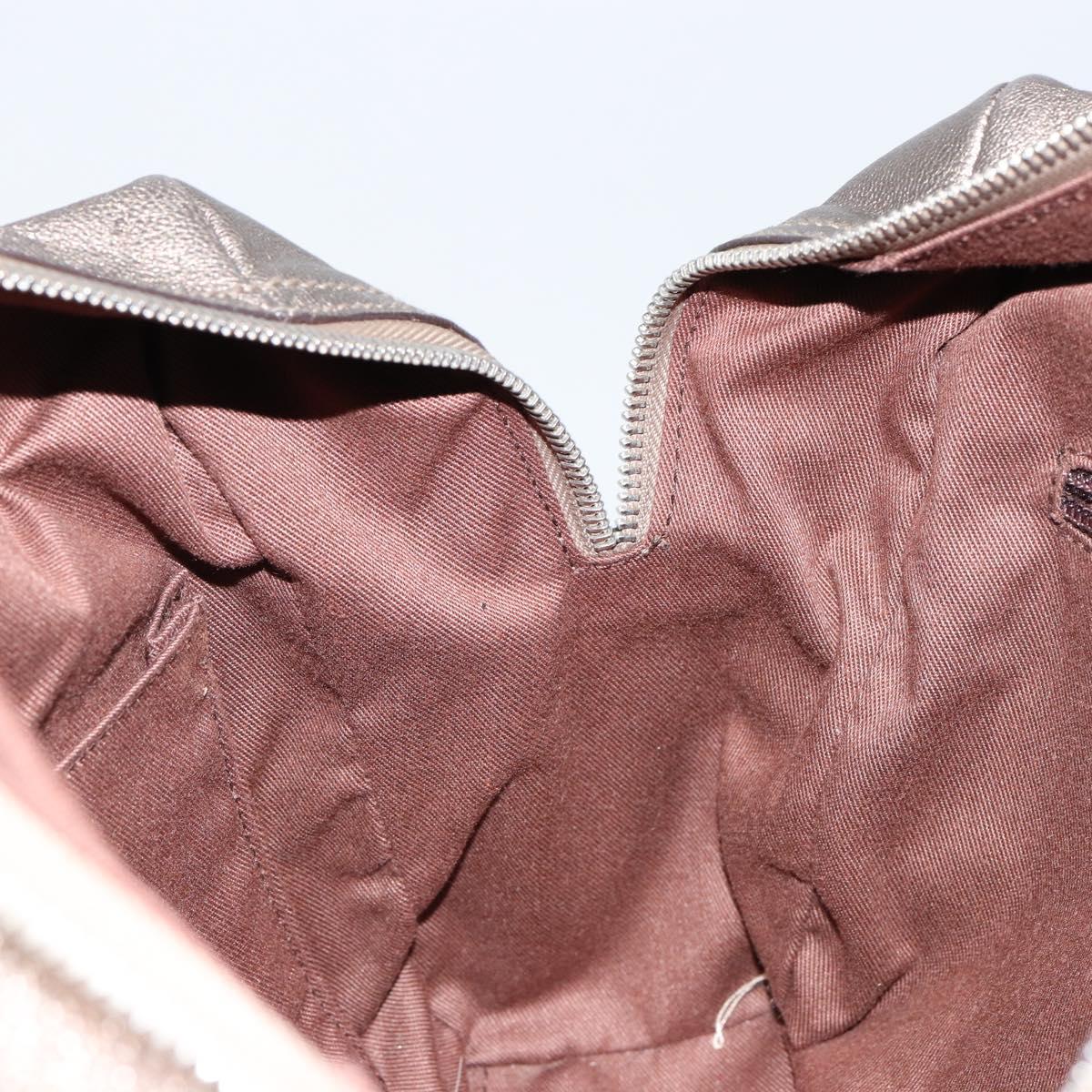 Salvatore Ferragamo Gancini Tote Bag Leather Gold Silver Auth BA6588