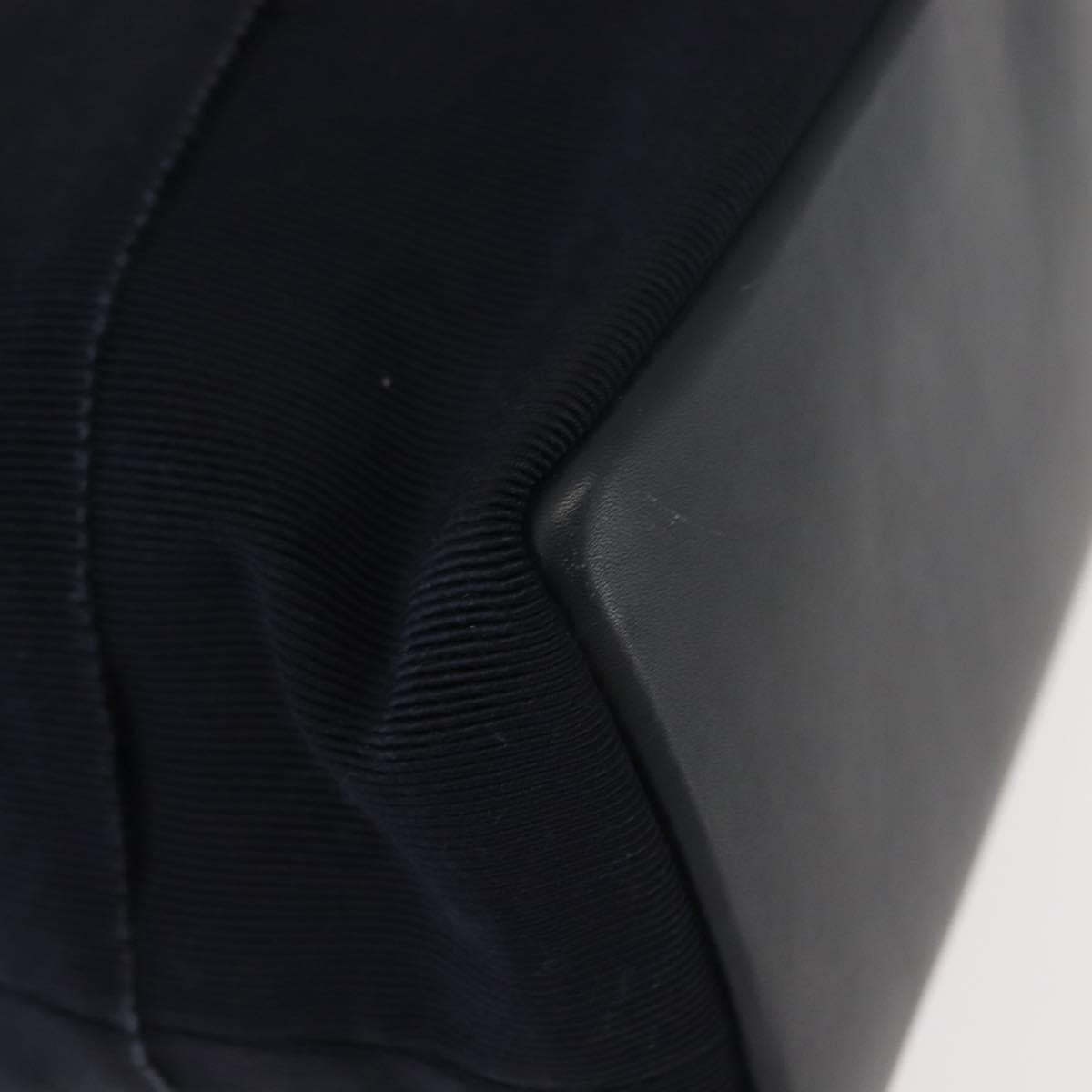 Salvatore Ferragamo Vala Hand Bag Canvas 2way Navy Gold Auth BA6589