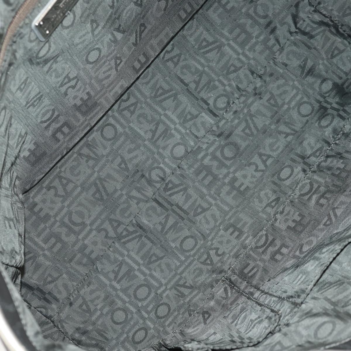 Salvatore Ferragamo Gancini Tote Bag Leather Silver Auth BA6592