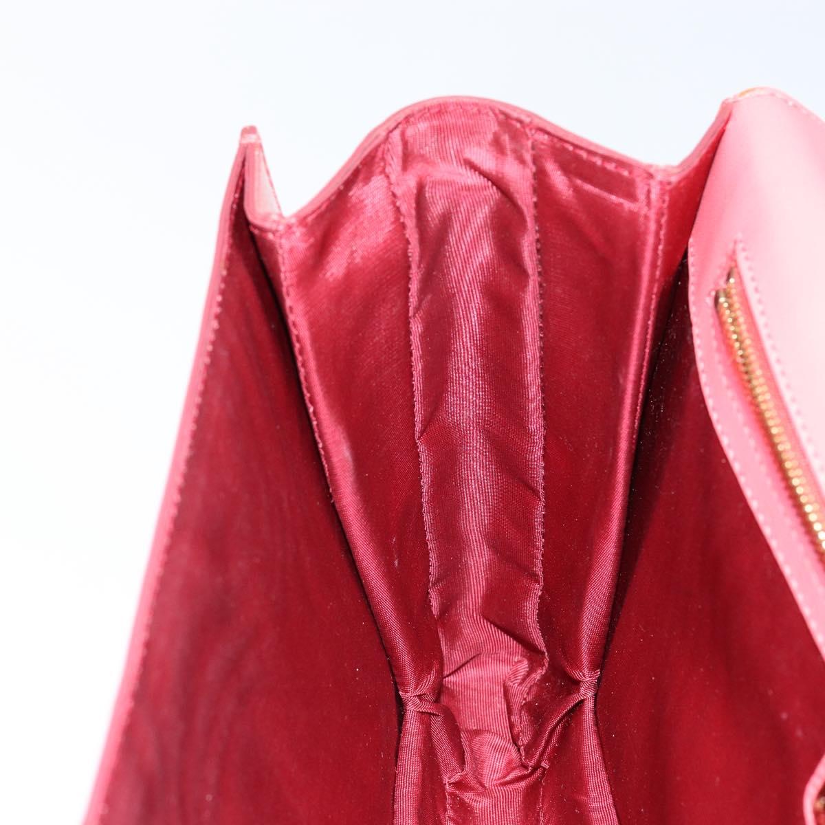 Salvatore Ferragamo Chain Vala Shoulder Bag Enamel Orange Gold Auth BA6593