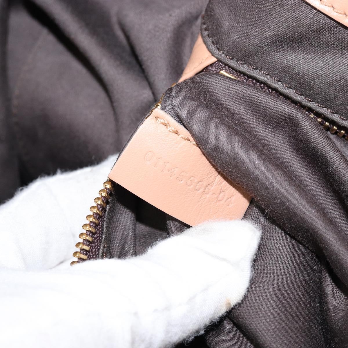 Chloe Bailey Hand Bag Leather 2way Orange Gold Auth BA6594