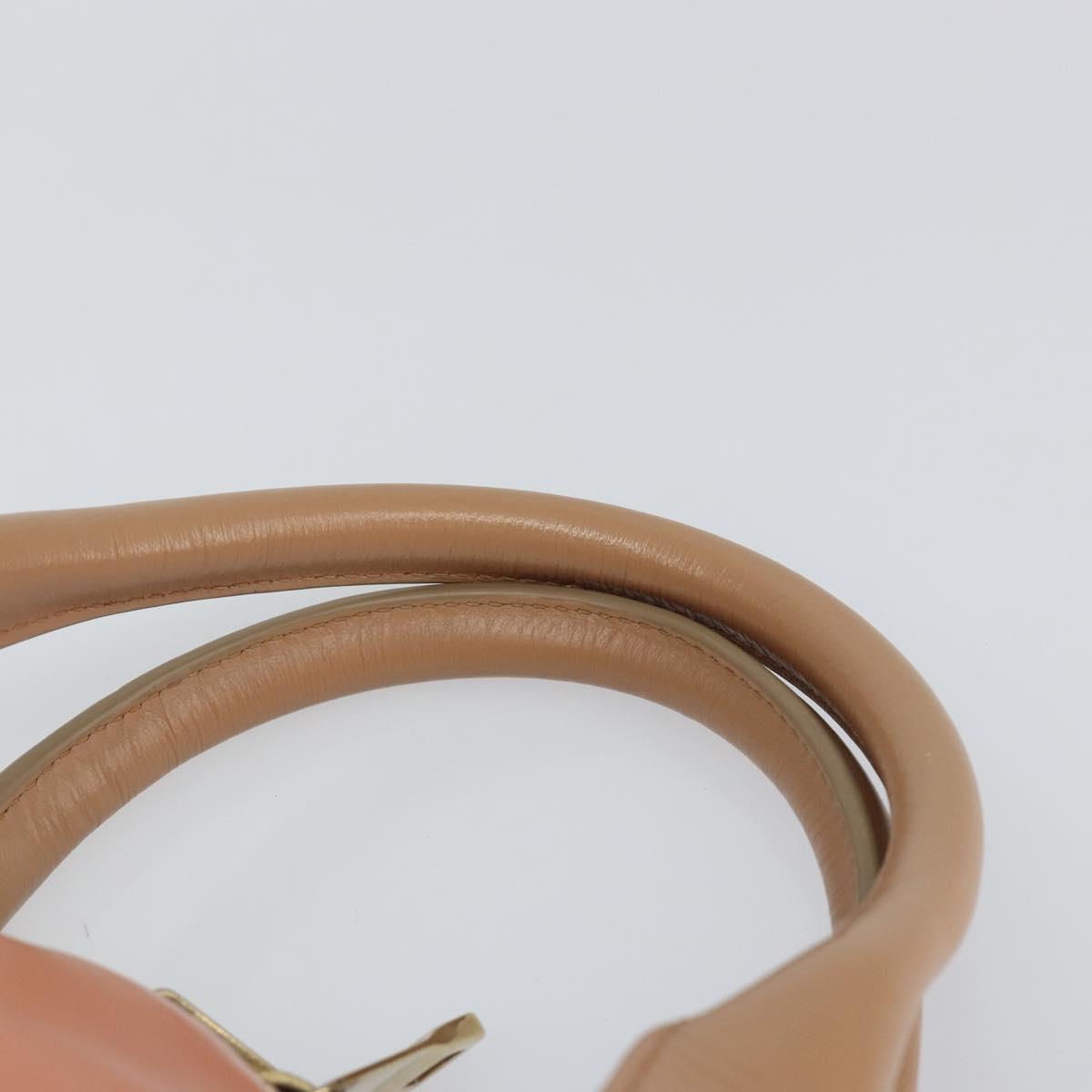 Chloe Bailey Hand Bag Leather 2way Orange Gold Auth BA6594