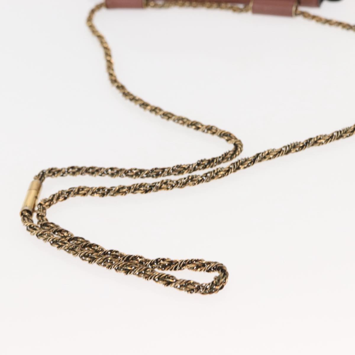 Chloe Chain Elsie Shoulder Bag Leather Pink Gold Auth BA6595