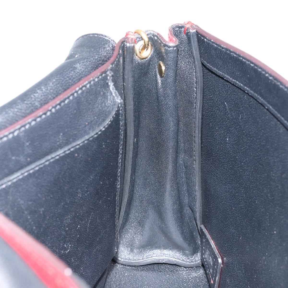 Chloe Chain Ray Shoulder Bag Leather Red Gold Auth BA6596