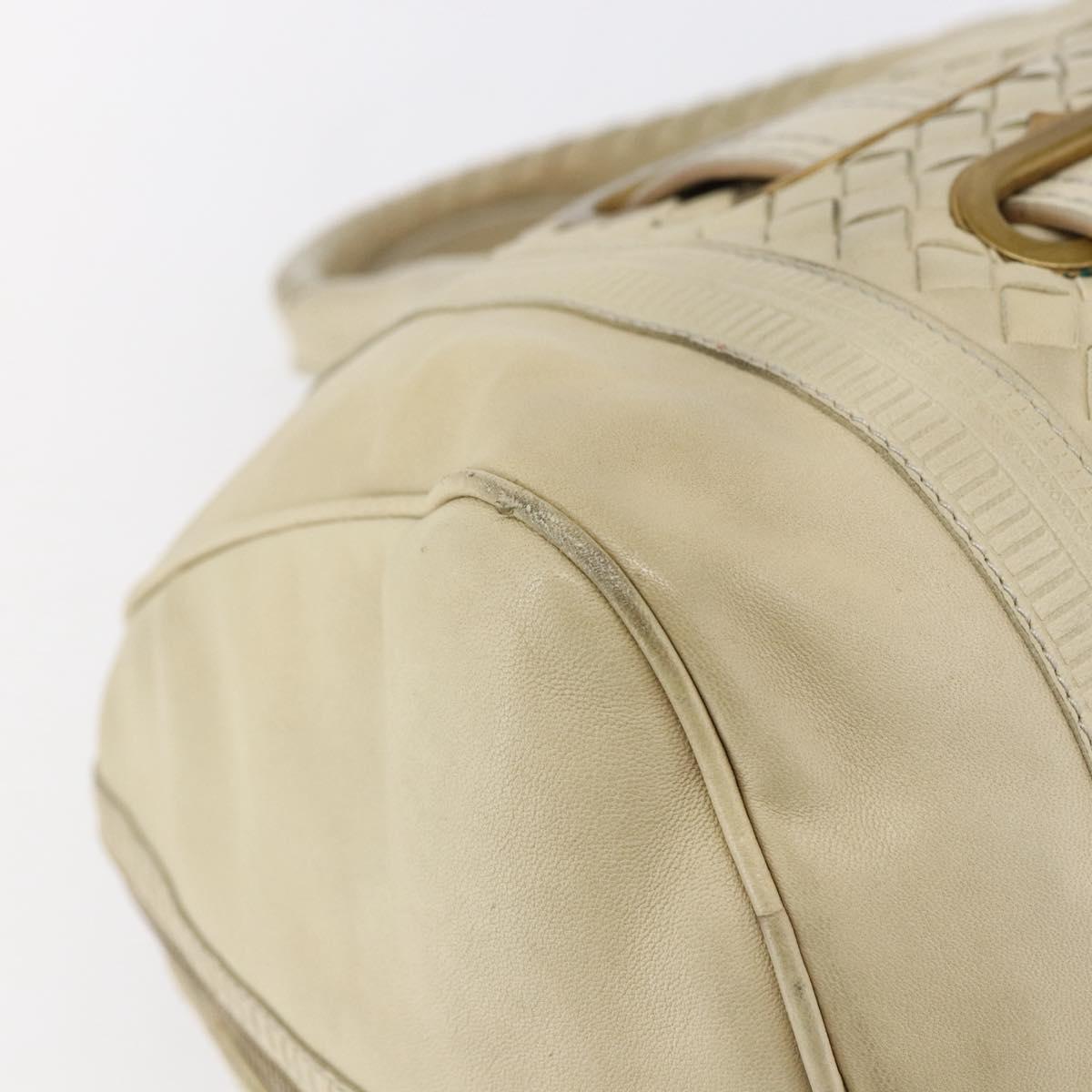 BOTTEGA VENETA Shoulder Bag Leather Beige Gold Auth BA6598