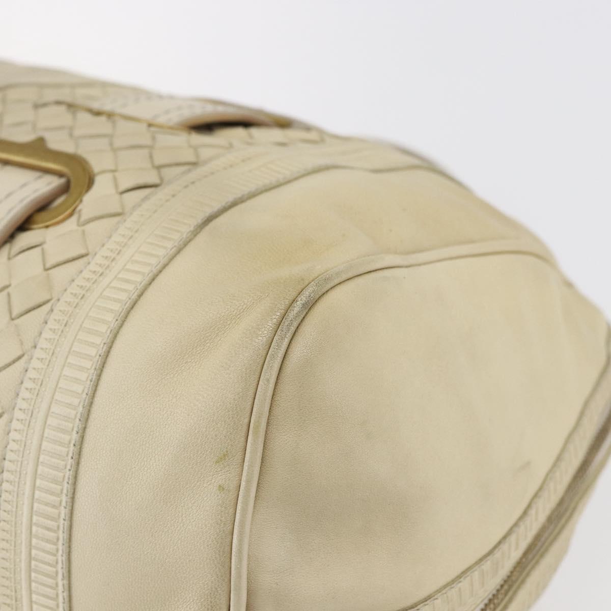 BOTTEGA VENETA Shoulder Bag Leather Beige Gold Auth BA6598
