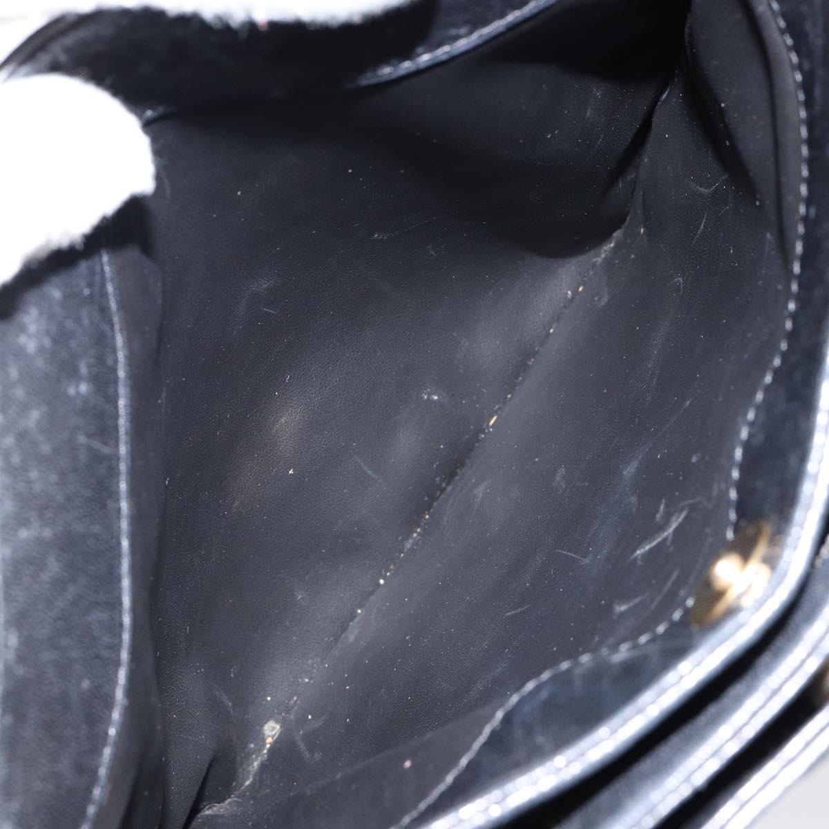 BALLY Hand Bag Leather Black Gold Auth BA6600