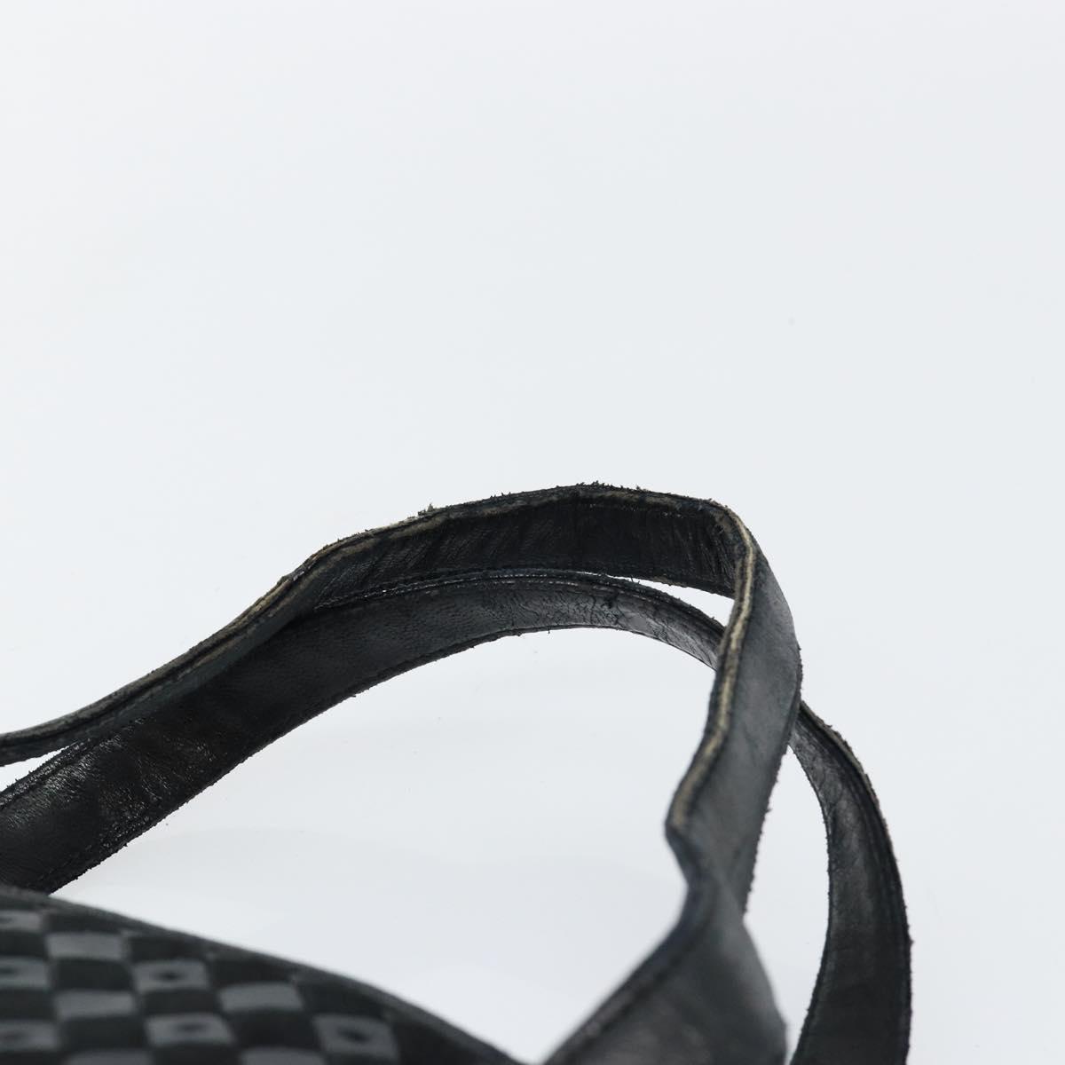 BALLY Hand Bag Leather Black Gold Auth BA6600