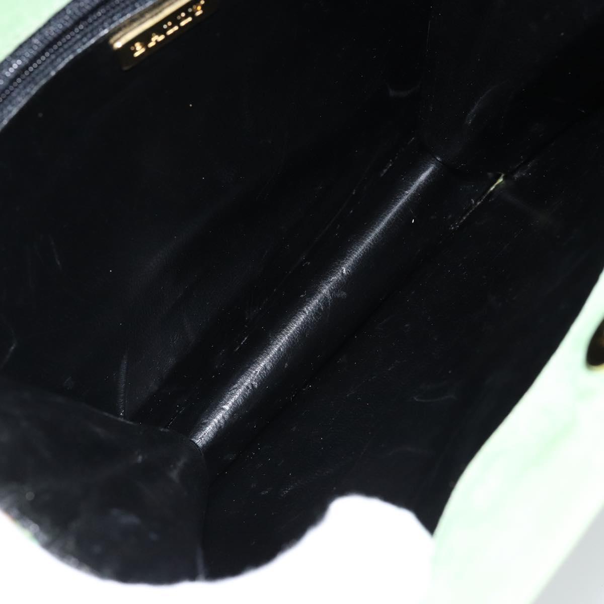 BALLY Chain Shoulder Bag Suede Green Gold Auth BA6601